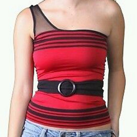 NWOT FGF one sleeve shirt with belt - Picture 2 of 3